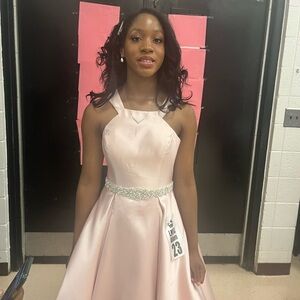 Elegant Pink Halter Dress